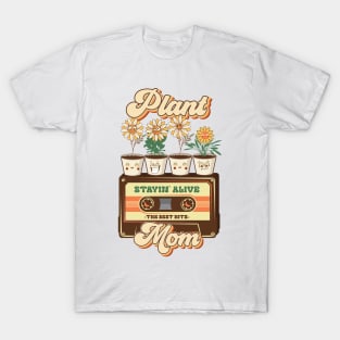 Mothers day plant  lover groovy cassette Retro hippie mom T-Shirt